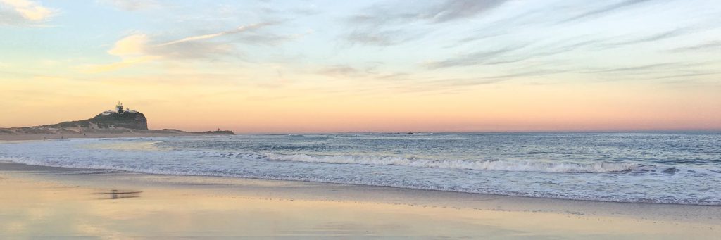 nobbys beach sun set